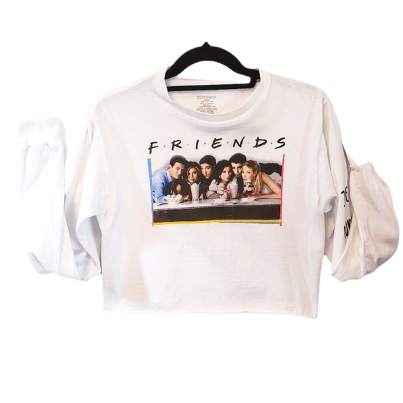 Jerry Leigh Tops - Friends T Shirt Cropped Long Sleeve Sz S Cotton